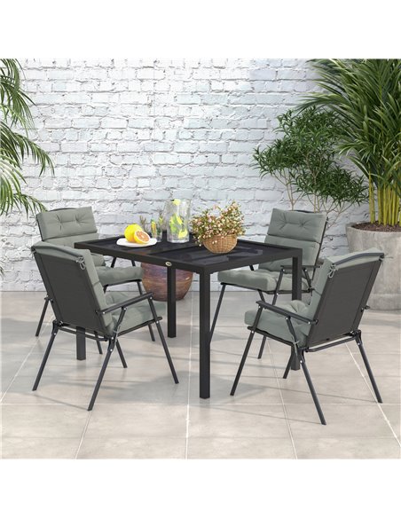 Outsunny Steel Frame Garden Table with Metal Wire Top, for Patio, Balcony, Grey 84G-255V00GY - pic 64691 | FastDaddyshop