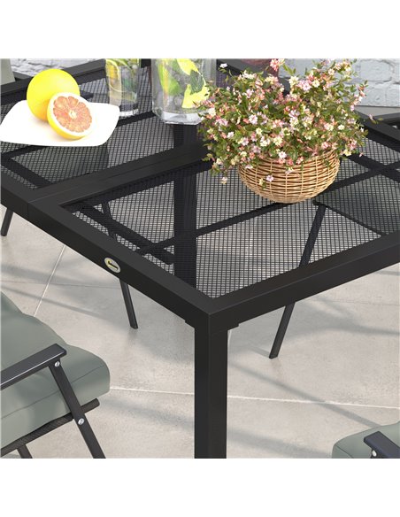 Outsunny Steel Frame Garden Table with Metal Wire Top, for Patio, Balcony, Grey 84G-255V00GY - pic 64693 | FastDaddyshop