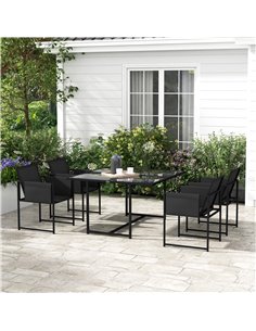 Outsunny 5 Piece Garden Dining Set, Black 84G-258V00BK 2