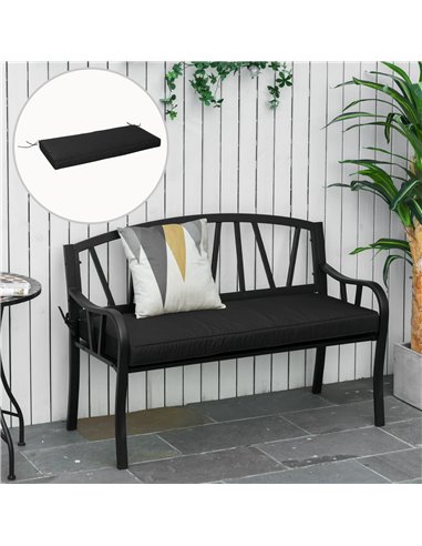 Outsunny Loveseat Cushion for 2 Seater Garden Bench, Comfortable Seat Pad for Outdoor Furniture, 120 x 50 x 8 cm, Black 84B-516V