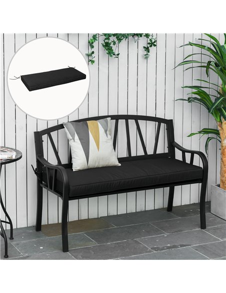 Outsunny Loveseat Cushion for 2 Seater Garden Bench, Comfortable Seat Pad for Outdoor Furniture, 120 x 50 x 8 cm, Black 84B-516V - pic 64714 | FastDaddyshop