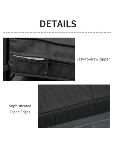 Outsunny Loveseat Cushion for 2 Seater Garden Bench, Comfortable Seat Pad for Outdoor Furniture, 120 x 50 x 8 cm, Black 84B-516V