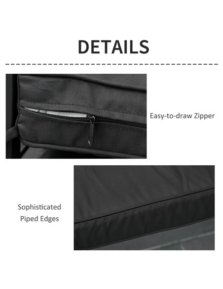Outsunny Loveseat Cushion for 2 Seater Garden Bench, Comfortable Seat Pad for Outdoor Furniture, 120 x 50 x 8 cm, Black 84B-516V - pic 64716 | FastDaddyshop