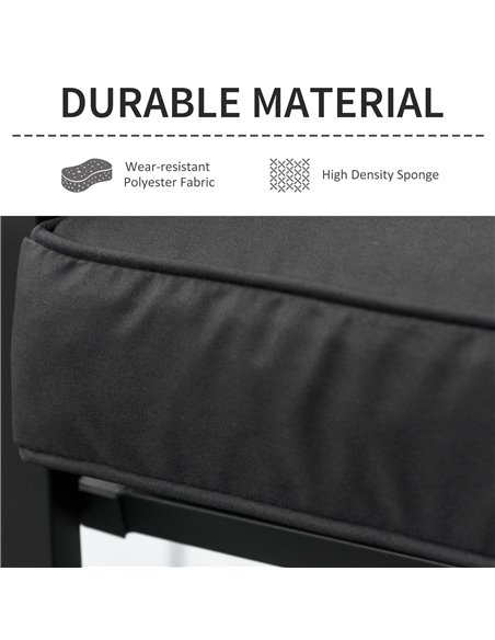 Outsunny Loveseat Cushion for 2 Seater Garden Bench, Comfortable Seat Pad for Outdoor Furniture, 120 x 50 x 8 cm, Black 84B-516V - pic 64717 | FastDaddyshop