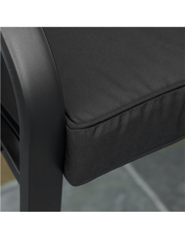 Outsunny Loveseat Cushion for 2 Seater Garden Bench, Comfortable Seat Pad for Outdoor Furniture, 120 x 50 x 8 cm, Black 84B-516V