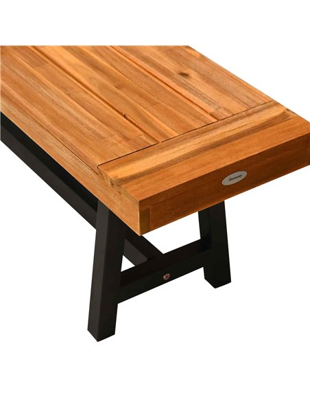 Outsunny Garden 3 Pieces Acacia Wood Picnic Table and 2 Benches Set Dining Trestle Beer Table Patio Outdoor Indoor Furniture 84B - pic 64727 | FastDaddyshop