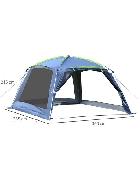Outsunny Portable Camping Tent, 5-8 Person Dome Tent, Outdoor Screen House, Sun Shelter, 360°x355x215cm, Dark Blue/Green A20-019 - pic 64741 | FastDaddyshop