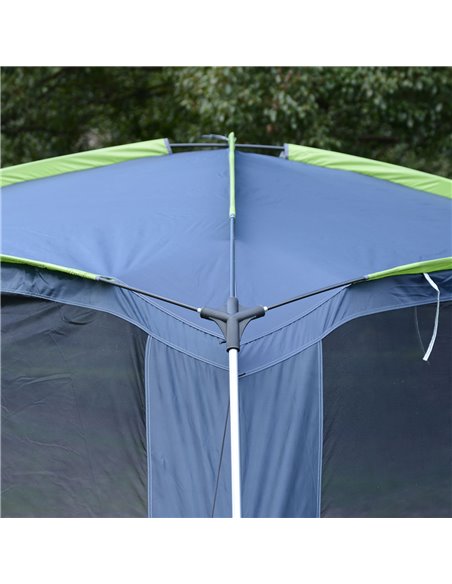 Outsunny Portable Camping Tent, 5-8 Person Dome Tent, Outdoor Screen House, Sun Shelter, 360°x355x215cm, Dark Blue/Green A20-019 - pic 64745 | FastDaddyshop