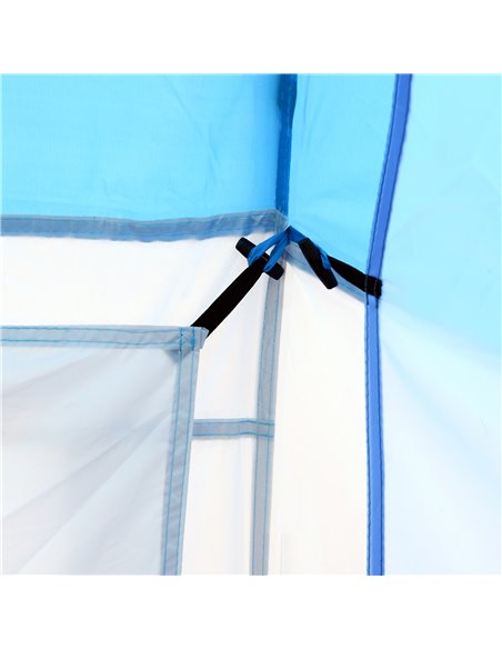 Outsunny 4-6 Man Camping Tent w/ Two Bedroom, Hiking Sun Shelter, UV Protection Tunnel Tent, Blue and White A20-044 - pic 64756 | FastDaddyshop
