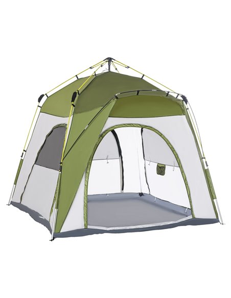 Outsunny 4 Person Automatic Camping Tent, Outdoor Pop Up Tent, Portable Backpacking Dome Shelter, Green A20-054GN - pic 64757 | FastDaddyshop