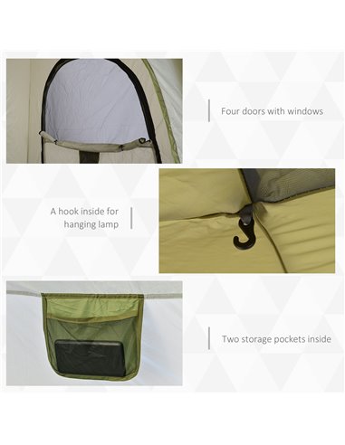 Outsunny 4 Person Automatic Camping Tent, Outdoor Pop Up Tent, Portable Backpacking Dome Shelter, Green A20-054GN
