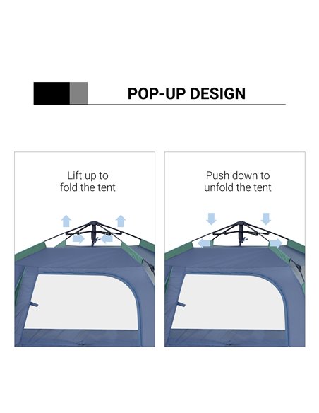 Outsunny Lightweight Camping Tent, 3/4 Person, Fibreglass Frame, Waterproof, Green A20-123 - pic 64770 | FastDaddyshop