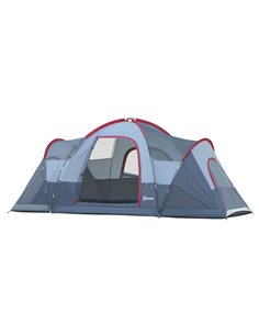 Outsunny 5-6 Man Dome Camping Tent Hiking Shelter UV Protection Water Resistant Tunnel Sun Shade - Grey A20-132