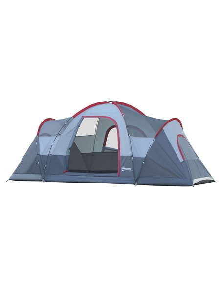 Outsunny 5-6 Man Dome Camping Tent Hiking Shelter UV Protection Water Resistant Tunnel Sun Shade - Grey A20-132 - pic 64775 | FastDaddyshop