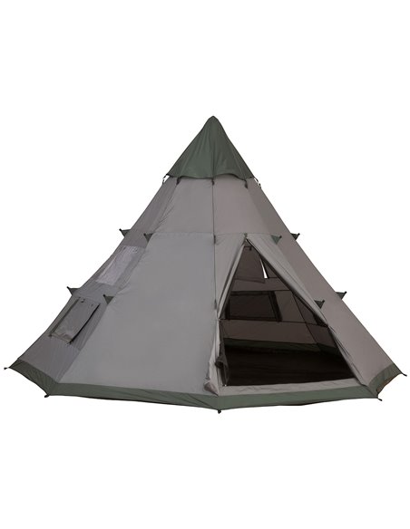 Outsunny 6 Men Tipi Tent, Camping Teepee Family Tent, Grey A20-136GN - pic 64784 | FastDaddyshop