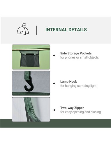 Outsunny Pop-up Camping Tent 4-5 Person, Waterproof with 2 Mesh & PVC Windows, Portable Carry Bag, Dark Green A20-169