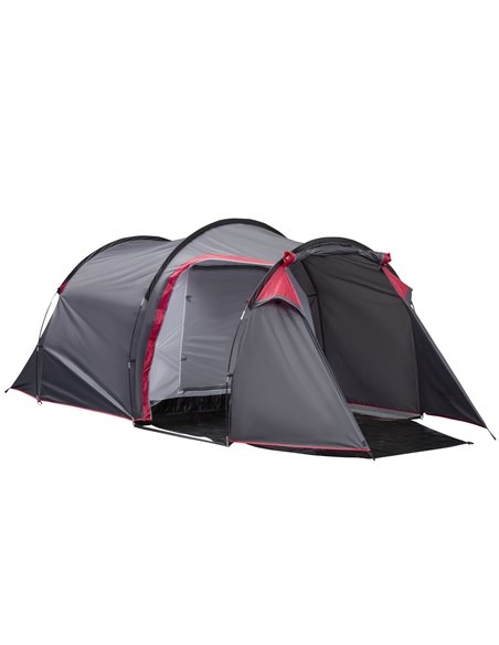 Outsunny Camping Dome Tent 2 Room for 3-4 Person, Dark Grey A20-173CG - pic 64802 | FastDaddyshop