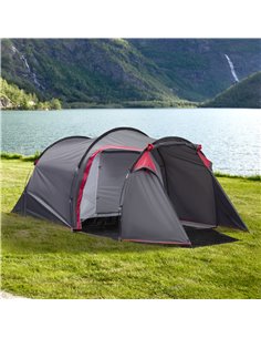 Outsunny Camping Dome Tent 2 Room for 3-4 Person, Dark Grey A20-173CG 2