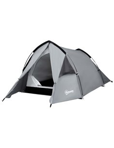 Outsunny Camping Dome Tent Double Layer Backpacking Tent, Grey A20-171