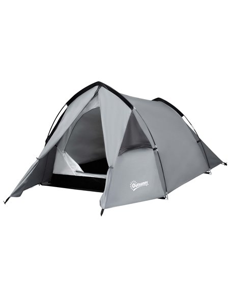 Outsunny Camping Dome Tent Double Layer Backpacking Tent, Grey A20-171 - pic 64811 | FastDaddyshop