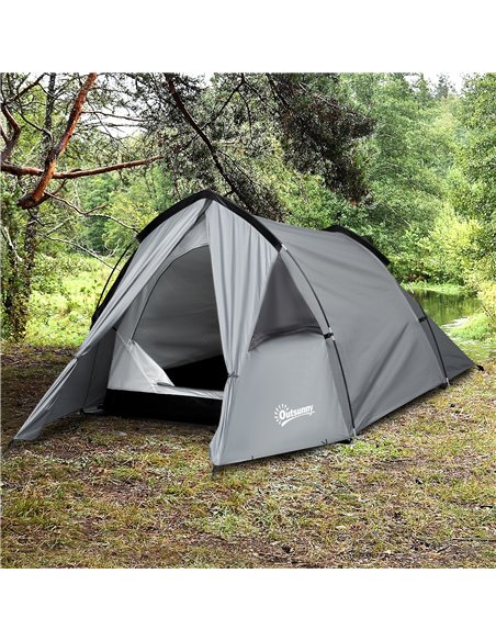 Outsunny Camping Dome Tent Double Layer Backpacking Tent Large for 1-2 Person with Weatherproof Vestibule Windows Lightweight fo - pic 64812 | FastDaddyshop