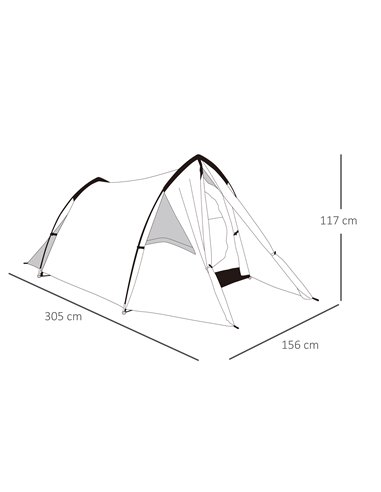 Outsunny Camping Dome Tent Double Layer Backpacking Tent Large for 1-2 Person with Weatherproof Vestibule Windows Lightweight fo