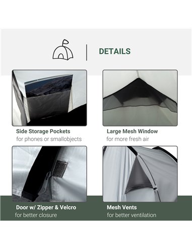 Outsunny Camping Dome Tent Double Layer Backpacking Tent Large for 1-2 Person with Weatherproof Vestibule Windows Lightweight fo