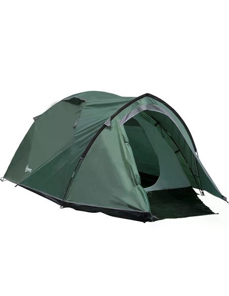 Outsunny Camping Dome Tent 2 Room for 3-4 Person, Green A20-174GY - pic 64820 | FastDaddyshop