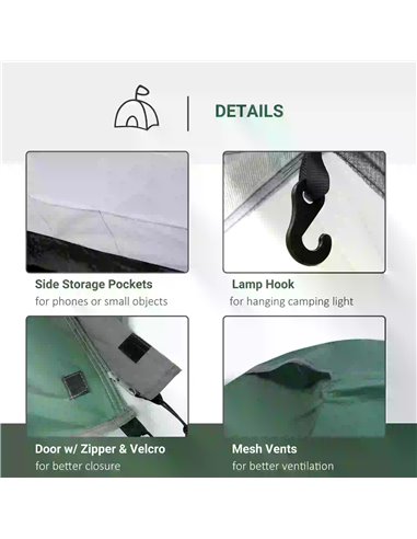 Outsunny Camping Dome Tent 2 Room for 3-4 Person with Weatherproof Vestibule Backpacking Tent Large Windows Lightweight for Fish