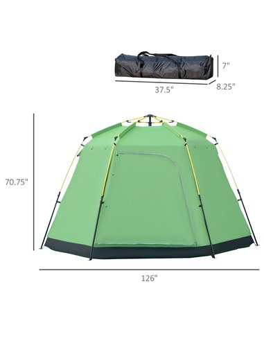 Outsunny 6 Person Pop Up Camping Tent, 2-Tier Design Backpacking Tent with 4 Windows 2 Doors Portable Carry Bag for Fishing Hiki