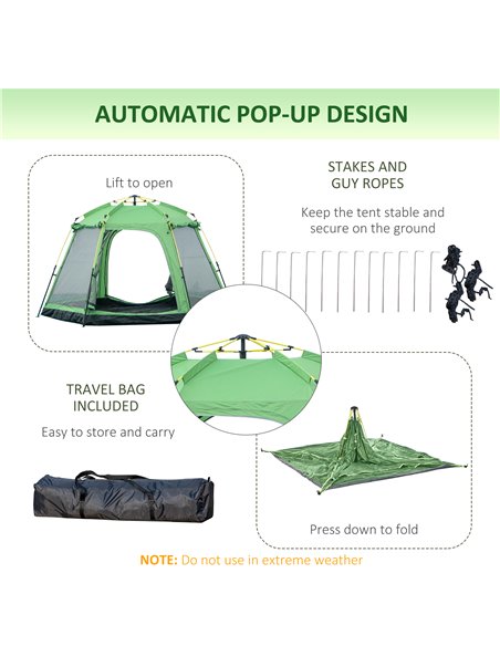Outsunny 6 Person Pop Up Camping Tent, 2-Tier Design Backpacking Tent with 4 Windows 2 Doors Portable Carry Bag for Fishing Hiki - pic 64833 | FastDaddyshop