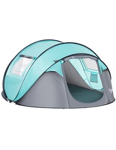 Outsunny 4 Person Pop Up Camping Tent, Tiffany Blue A20-261