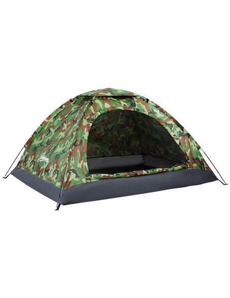 Outsunny Camouflage Camping Tent for 2 Persons, Portable Tent with Zip Doors, Storage Pocket, Multicoloured A20-260MX - pic 64865 | FastDaddyshop