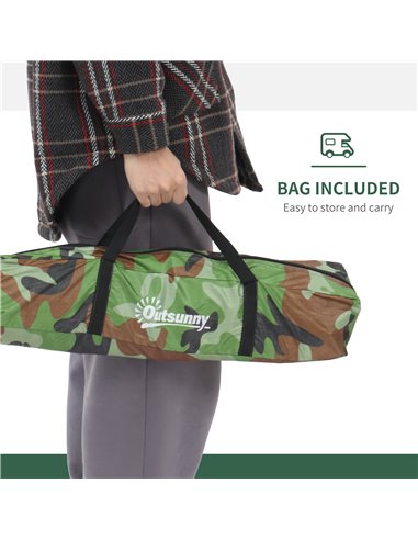 Outsunny Camouflage Camping Tent for 2 Persons, Portable Tent with Zip Doors, Storage Pocket, Multicoloured A20-260MX