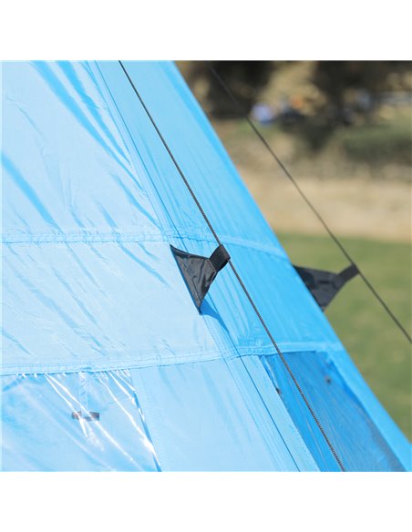 Outsunny 6 Men Tipi Tent, Camping Teepee Family Tent with Mesh Windows Zipped Door Carry Bag, Easy Set Up for Hiking Picnics Out - pic 64882 | FastDaddyshop