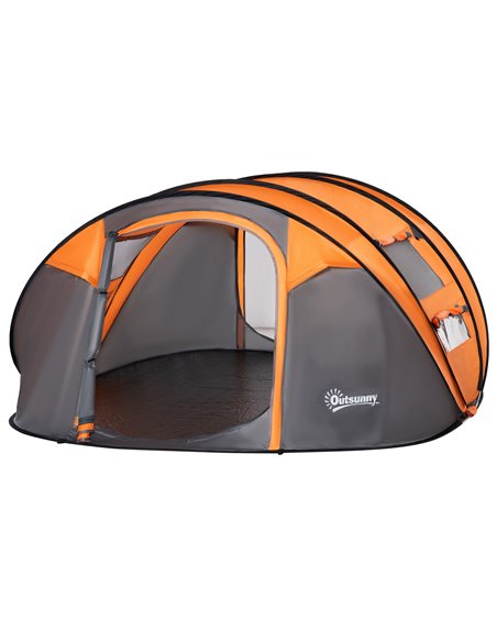 Outsunny 4-5 Person Pop-up Camping Tent, Orange-Grey A20-169OG - pic 64883 | FastDaddyshop