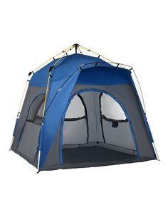 Outsunny 4 Person Automatic Camping Tent, Outdoor Pop Up Tent, Portable Backpacking Dome Shelter, Grey A20-054GY