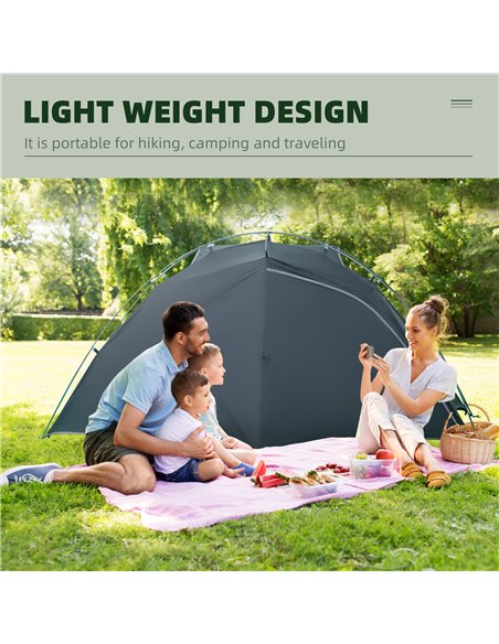 Outsunny Camping Tent, Compact 2 Man Dome Tent, Waterproof Lightweight Outdoor Tent with Double Layer Doors, Dark Grey A20-265CG - pic 64913 | FastDaddyshop