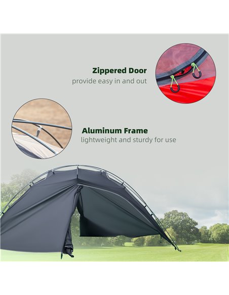 Outsunny Camping Tent, Compact 2 Man Dome Tent, Waterproof Lightweight Outdoor Tent with Double Layer Doors, Dark Grey A20-265CG - pic 64914 | FastDaddyshop