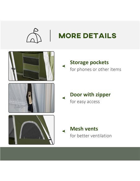 Outsunny Camping Tent, Family Tent 4-8 Person 2 Room, with Large Mesh Windows, Easy Set Up for Backpacking Hiking Outdoor, Green - pic 64923 | FastDaddyshop