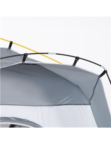 Outsunny 4 Person Automatic Camping Tent, Outdoor Pop Up Tent, Portable Backpacking Dome Shelter, Light Grey A20-054LG