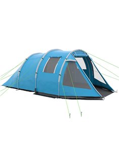 Outsunny 3-4 Man Two Rooms Tunnel Camping Tent, Blue A20-285V00BU