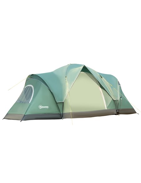 Outsunny 5-6 Man Dome Camping Tent Hiking Shelter UV Protection 3000mm Water Resistant Tunnel Tent - Dark Green A20-132V00DG - pic 64951 | FastDaddyshop