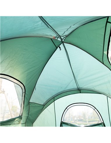 Outsunny 5-6 Man Dome Camping Tent Hiking Shelter UV Protection 3000mm Water Resistant Tunnel Tent - Dark Green A20-132V00DG