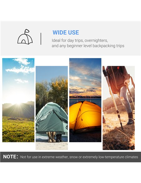 Outsunny 2-3 Man Tunnel Tents w/ Vestibule Camping Tent Porch Air Vents Rainfly Weather-Resistant Shelter Fishing Hiking Festiva - pic 64966 | FastDaddyshop