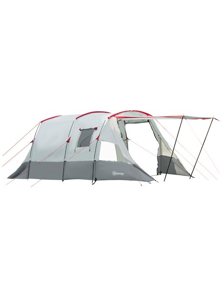 Outsunny 6-8 Person Tunnel Camping Tent, Grey A20-299V00GY - pic 64978 | FastDaddyshop