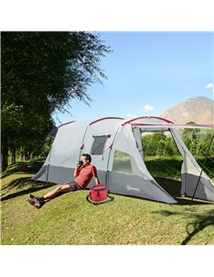 Outsunny 6-8 Person Tunnel Camping Tent, Grey A20-299V00GY 2