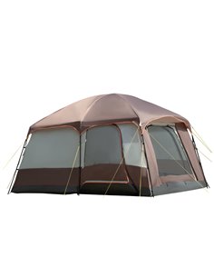Outsunny 3-4 Man Two Room Camping Tent, Brown A20-329V00BN