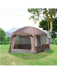 Outsunny 3-4 Man Two Room Camping Tent, Brown A20-329V00BN 2