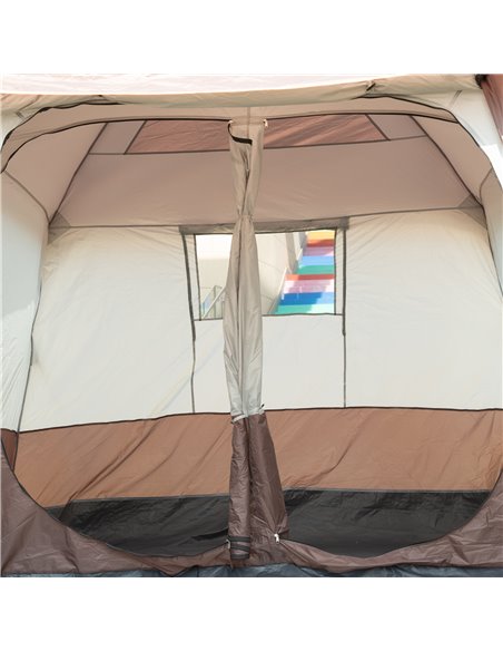 Outsunny 3-4 Man Two Room Camping Tent with Vestibule, UV50+ Cabin Tent with 3000 mm Water Column, Groundsheet, Portable Carry B - pic 65004 | FastDaddyshop